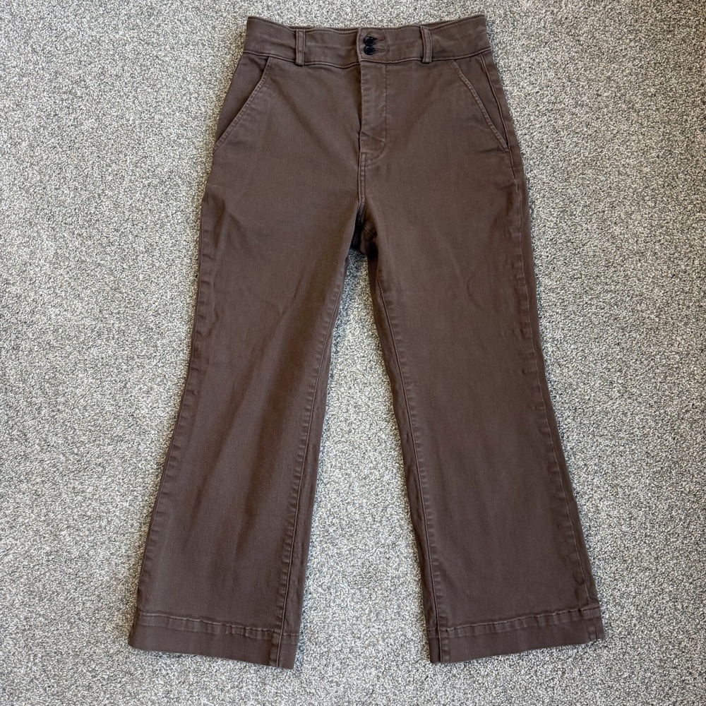 Everlane Organic Cotton Wide Leg Pants Brown High Rise Size 6
